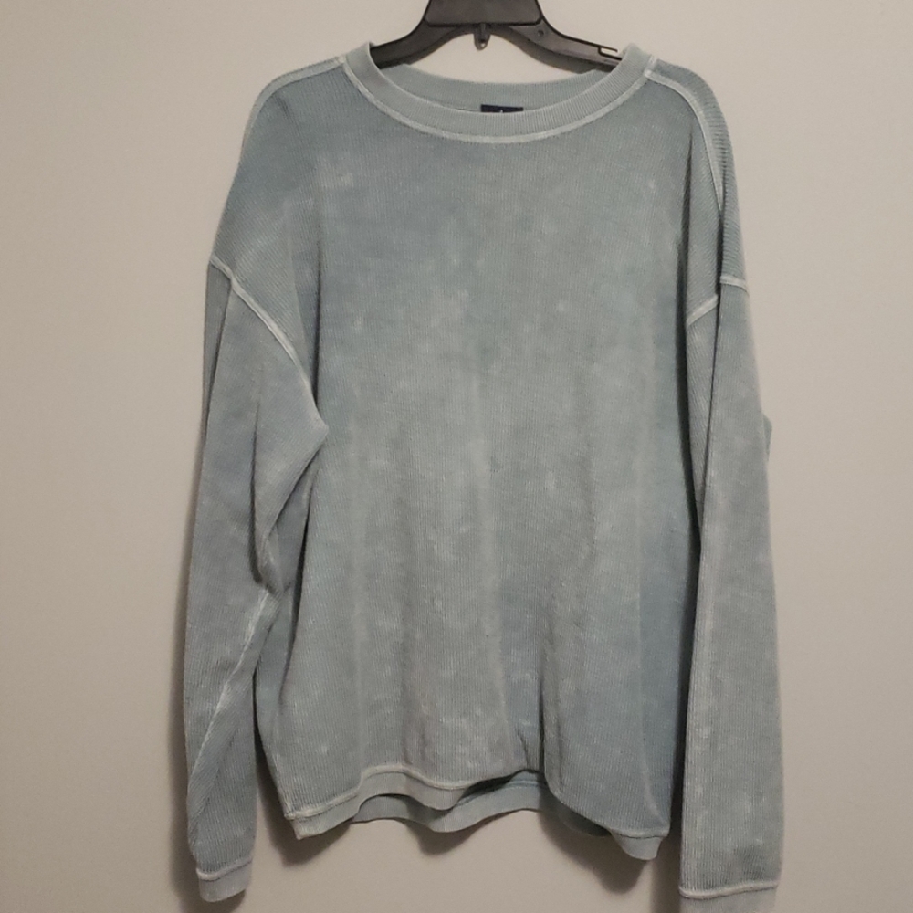 Vintage Men's Washed Baby Blue Sweater